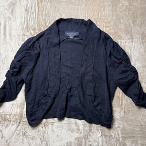 Y2K Perceptions‎ New York Womens Black Ruched Sleeve Bolero Shrug Small Layering